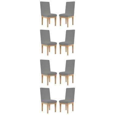 Imagem de Kit 8 Cadeiras De Jantar Reforçadas Estofadas Luxo Grafite