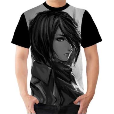 Imagem de Camiseta Camisa Personalizada Mikasa Ackerman Aot 10 - Dias No Estilo