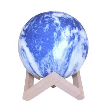 Imagem de Luminária Planetária Abajur Planeta 3D Colorida Touch Azul - Gruposhop