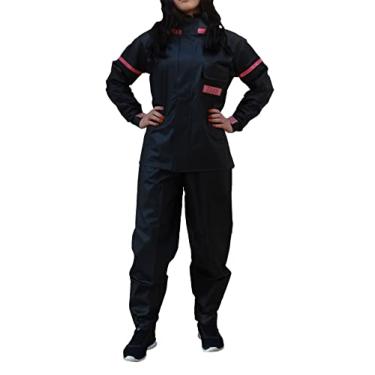 Imagem de Capa de chuva PVC Yess Motoqueiro Feminina Impermeável Resistente com bolso e refletivos rosa M