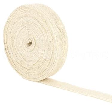 Imagem de CleverDelights Fita de juta marfim de 2,54 cm - borda acabada - 25 jardas - Tecido de juta