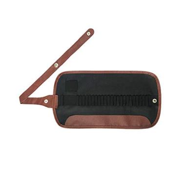 Imagem de 1 peça 24 compartimentos estojo de lona para enrolar lápis estojo de enrolar bolsa de enrolar caneta organizador porta-lápis de carvão bolsa de enrolar para artista pintor preto