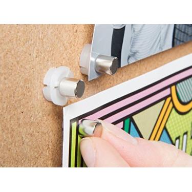 Imagem de Pacote com 24 ímãs mais fortes, feitos nos EUA, pôster de pino magnético e ganchos de foto para paredes para pendurar fotos e pôsteres sem molduras, orifícios ou danos