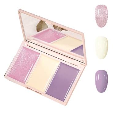 Imagem de Yajun Esmalte de unhas sólido de 3 cores, conjunto de paleta de sombra de olhos, primavera, verão, kit de manicure de beleza, pintura de unhas altamente pintada, 30 g, I, 10,7 * 6,3 cm