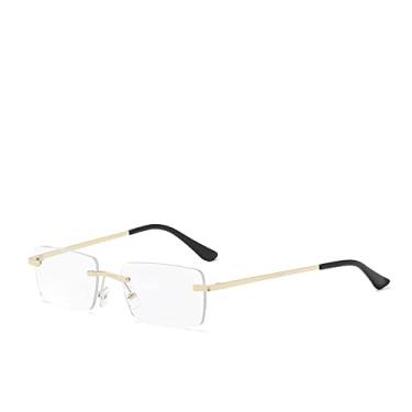 Imagem de Óculos de Sol Feminino Quadrado Sem Aro Moda Moda Luxo Viagem Pequeno Retângulo Óculos de Sol Feminino Metal, C5 Transparente, Tamanho Único