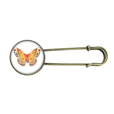 Imagem de Borboleta chinesa 3D em cor laranja retrô broche de metal clipe joias