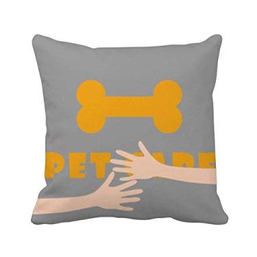 Imagem de OFFbb-USA Capa quadrada de almofada Bone Orange Pet Care Hug