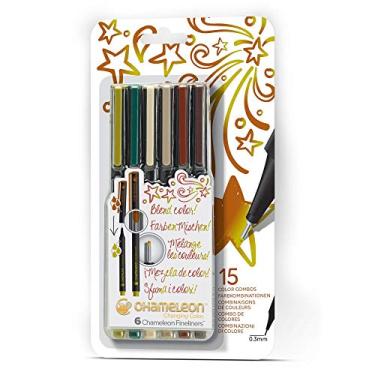 Imagem de Kit de Canetas Chameleon Fineliners Pack Nature Colors 0,3 mm 6 Cores – FL0602UK