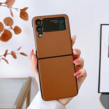 Imagem de Capa de telefone de cor sólida de luxo para Samsung Galaxy Z Flip 3 4 5G Zflip3 Zflip4 Z Flip3 Flip4 Capa à prova de choque, I, para Z Flip 4