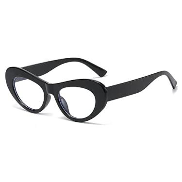 Imagem de Vintage Cat Eye Óculos Feminino Retro Transparente Armação Feminino Tendências Lente Transparente Óculos Espetáculo, 1, tamanho único