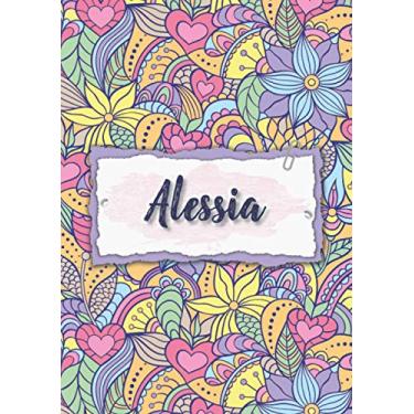 Imagem de Alessia: Notebook A5 | Personalized name Alessia | Birthday gift for women, girl, mom, sister, daughter ... | Design : floral | 120 lined pages journal, small size A5 (5.83 x 8.27 inches)