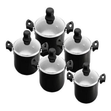 Imagem de Conjunto De Panela Caçarola 5 Peças Antiaderente Teflon