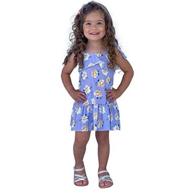 Imagem de Vestido Roupa Bebe Infantil Menina Feminina Sem Mangas Malha Estampada Floral Microfibr...