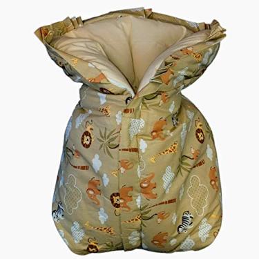 Imagem de Cobertor Saco Manta para Bebê Analu Kids 60x40x14cm - Estampa Safari Bege/Neutro