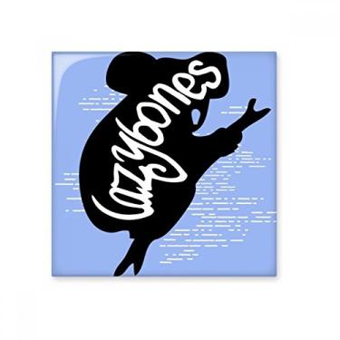 Imagem de Decalque brilhante de azulejo de cerâmica natural preto com contorno de bicho-preguiça