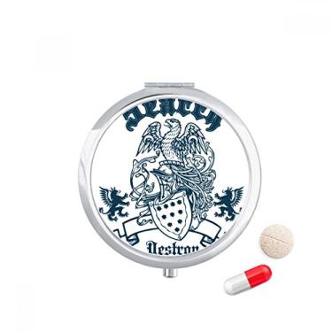 Imagem de Porta-comprimidos com emblema Medieval Cavaleiros da Europa Destroy Eagle, bolso para guardar remédios