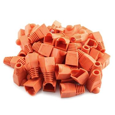 Imagem de RuiLing 100 peças Laranja CAT5E CAT6 RJ45 cabo de rede Ethernet cabo de alívio de tensão cabo conector capa de plugue, Laranja