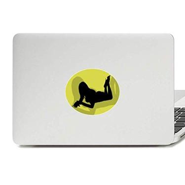 Imagem de Adesivo de vinil feminino comprido amarelo decalque para notebook