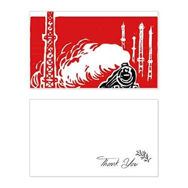 Imagem de China Train Tower Steam Red Cartão de agradecimento aniversário cumprimentos casamento agradecimento