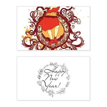 Imagem de Espada Samurai Vermelha Japonesa Ilustração Festival Ano Novo Cartão de felicitações Mensagem Abençoada Presente