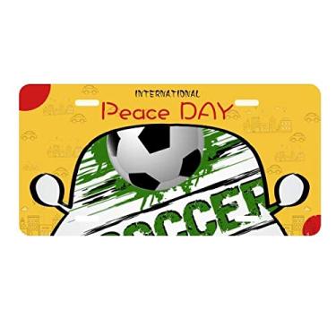 Imagem de DIYthinker Placa de licença de futebol verde esportes futebol futebol carro decoração dia da paz