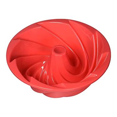 Imagem de FORMA REDONDA DE SILICONE FLEXÍVEL ANTIADERENTE COM FURO VAZADA PARA BOLO