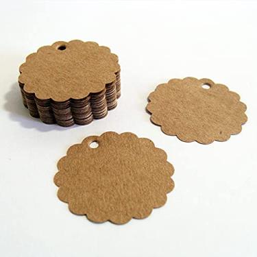 Imagem de Etiquetas em Papel Kraft, formato Florzinha para presentes, lembrancinhas e artesanato, 100 unidades