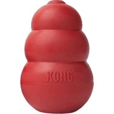 Imagem de Brinquedo Interativo KONG Classic T3 com Dispenser para Ração ou Petisco Vermelho - Tam. P