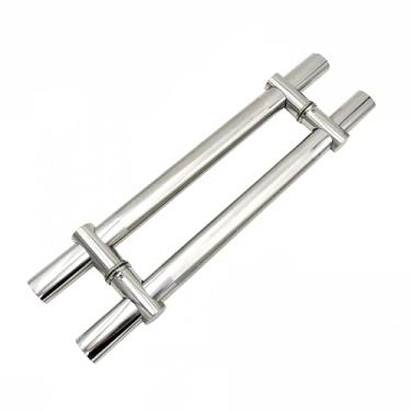 Imagem de Maçaneta da porta de vidro de aço inoxidável da moda Punho ajustável de distância do furo para porta de madeira do chuveiro do banheiro Apoio de braço, 50 cm, distância ajustável