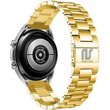 Imagem de Pulseira Sport Nandos-Store compatíveis com Samsung Galaxy Watch 3-41mm ou 45mm - (41MM - Gold 3 elos)