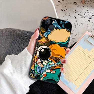 Imagem de Space Star Astronaut Cute Case For iPhone 11 13 12 Pro Max XR X XS Max 8 7 6 6S Plus soft silicone Black Phone Cover Capa,A00202,For iPhone XR