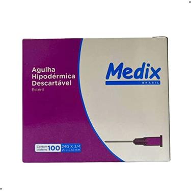 Imagem de Agulha Hipodérmica Descartável 20 x 0,55mm (24g x 3/4) - Caixa com 100 Unidades