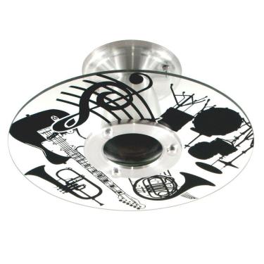 Imagem de Lustre Plafon De Sobrepor Teto Musical Instrumentos 1 Vidro
