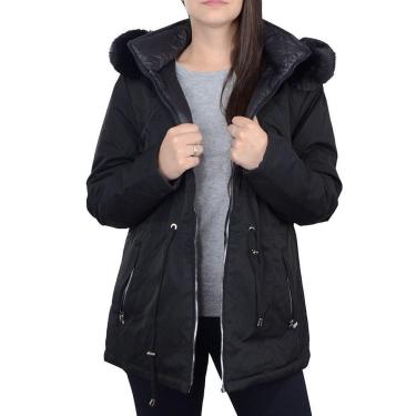 Imagem de Jaqueta Feminina Facinelli By Mooncity Parka Dupla Face Preta - 690108-Feminino