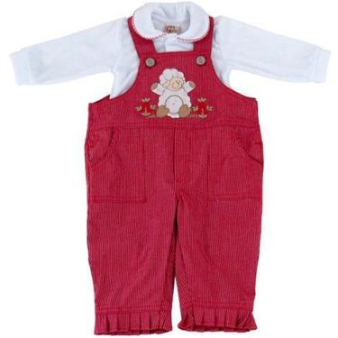 Imagem de Jardineira Ovelhinha Infantil Bebê Feminina Ki-Baby-Feminino