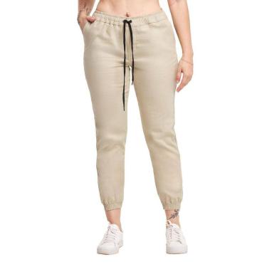Imagem de Calça Jogger Plus Size Sarja Feminina Skinny Com Punho S01plus