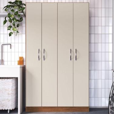 Imagem de Armário Multiuso Riviera 4 Portas 8 Prateleiras Freijó/Off White - Irm Móveis