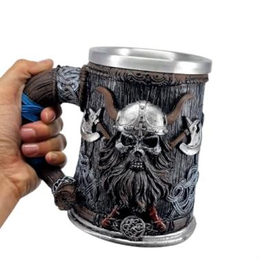 Imagem de Copo Caneca Chopp Cerveja Caveira Bárbaro Medieval 500 ML