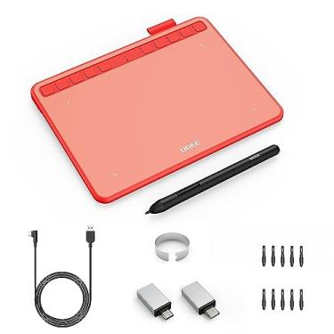 Imagem de Mesa Digitalizadora Graphics Drawing Tablet 6,5 x 4 polegadas com Stylus e 10 Teclas, Tablet Desenho 8192 Níveis para Android, Mac, Windows, Chrome, OSU, Estudante, Amantes da Pintura (Vermelho)
