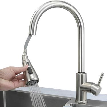 Imagem de Torneira Gourmet Para Cozinha Pull Down com Função Monocomando com Ducha Extensível Móv...