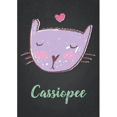 Imagem de Cassiopee: Carnet de notes A5 | Prénom personnalisé Cassiopee | Cadeau d'anniversaire pour fille, femme, maman, copine, sœur | Dessin de chat mignon | 120 pages lignée, Petit Format A5 (14.8 x 21 cm)