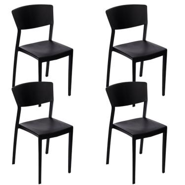 Imagem de Conjunto com 4 Cadeiras para Jardim Oui Preto