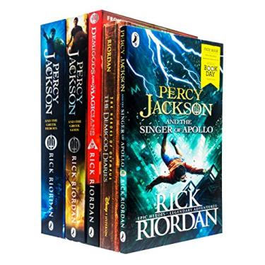 Imagem de Rick Riordan Collection 5 Books Set - Percy Jackson and The Greek Heroes, The Greek Gods, The Demigod Diaries, Demigods and Magicians, Singer of Apollo WBD 2019