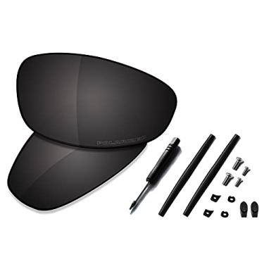 Imagem de SAUCER Lentes de reposição premium e kits de borracha para óculos de sol Oakley Juliet de alta definição - preto de carbono polarizado