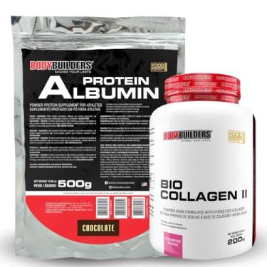 Imagem de Kit Albumin Protein Chocolate 500g + Bio Collagen Morango 200g - Bodybuilders