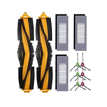 Imagem de Peças de reposição para Ecovacs DEEBOT OZMO N8 T8 Series Robot Vacuum Accessories Inclui 2 escovas principais, 6 escovas laterais, 3 filtros HEPA
