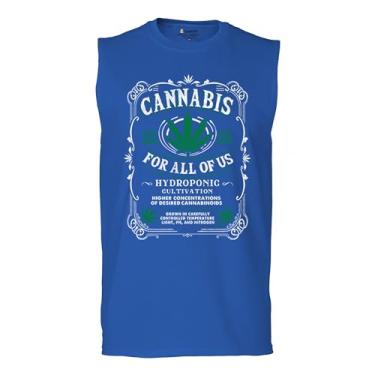 Imagem de Camiseta Cannabis for All Muscle 420 Weed Leaf Smoking Marijuana Legalize Pot Funny High Stoner Humor Pothead Masculina, Azul, P