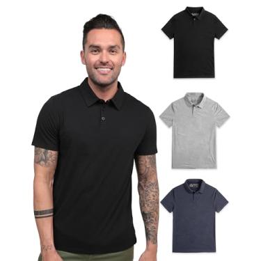 Imagem de INTO THE AM Camisas polo para homens - Camisa masculina com colarinho de ajuste confortável P - 4GG camisas de golfe clássicas de manga curta, Sem marca, preto/cinza/azul marinho, G