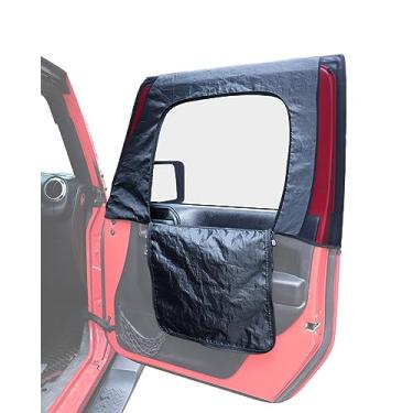 Imagem de Savadicar Para-sol de janela frontal, protetor solar de tela lateral de malha respirável, rede de proteção solar de meia capa compatível com Jeep Wrangler TJ JK JL 1997-2024 e Gladiator JT, anti-UV para bebês/animais de estimação/acampamento, par