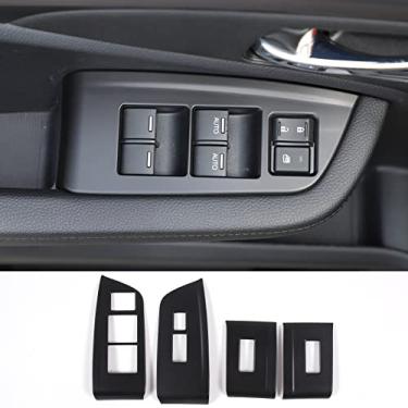 Imagem de HIRUFAIT 4 peças de acabamento da tampa do painel do interruptor de elevação da janela para Honda Pilot 2016-2022/Passport 2019-2023, material ABS porta de carro óculos de janela elevador botão